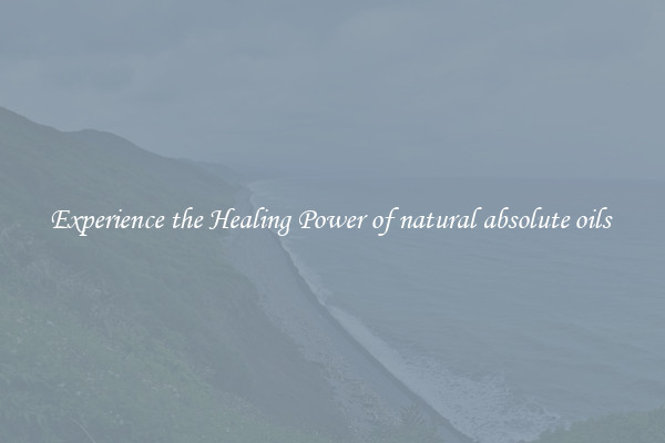 Experience the Healing Power of natural absolute oils 
