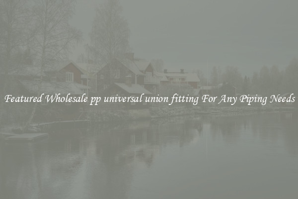 Featured Wholesale pp universal union fitting For Any Piping Needs