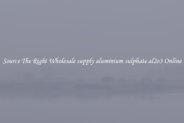 Source The Right Wholesale supply aluminium sulphate al2o3 Online