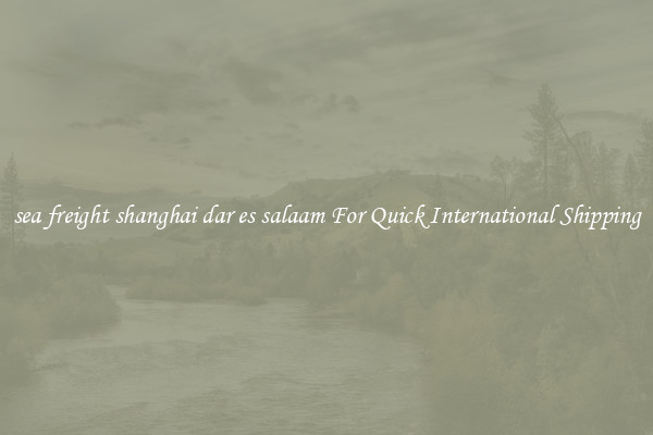 sea freight shanghai dar es salaam For Quick International Shipping