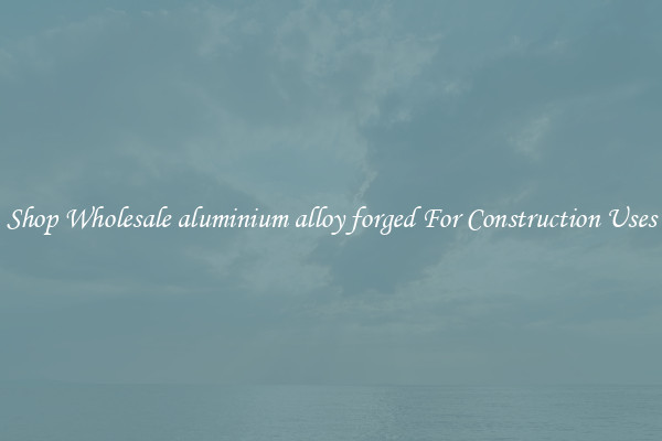 Shop Wholesale aluminium alloy forged For Construction Uses