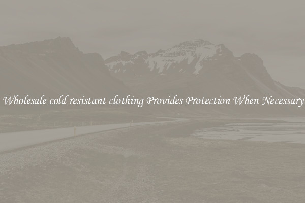 Wholesale cold resistant clothing Provides Protection When Necessary
