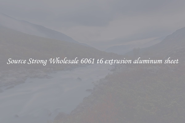 Source Strong Wholesale 6061 t6 extrusion aluminum sheet